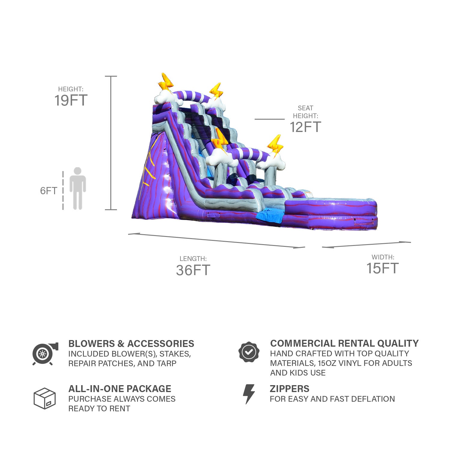 neighborhood コラボ　12インチスライダー Thunder 19 Ft Slide: Experience the Roar of Fun with JumpOrange!