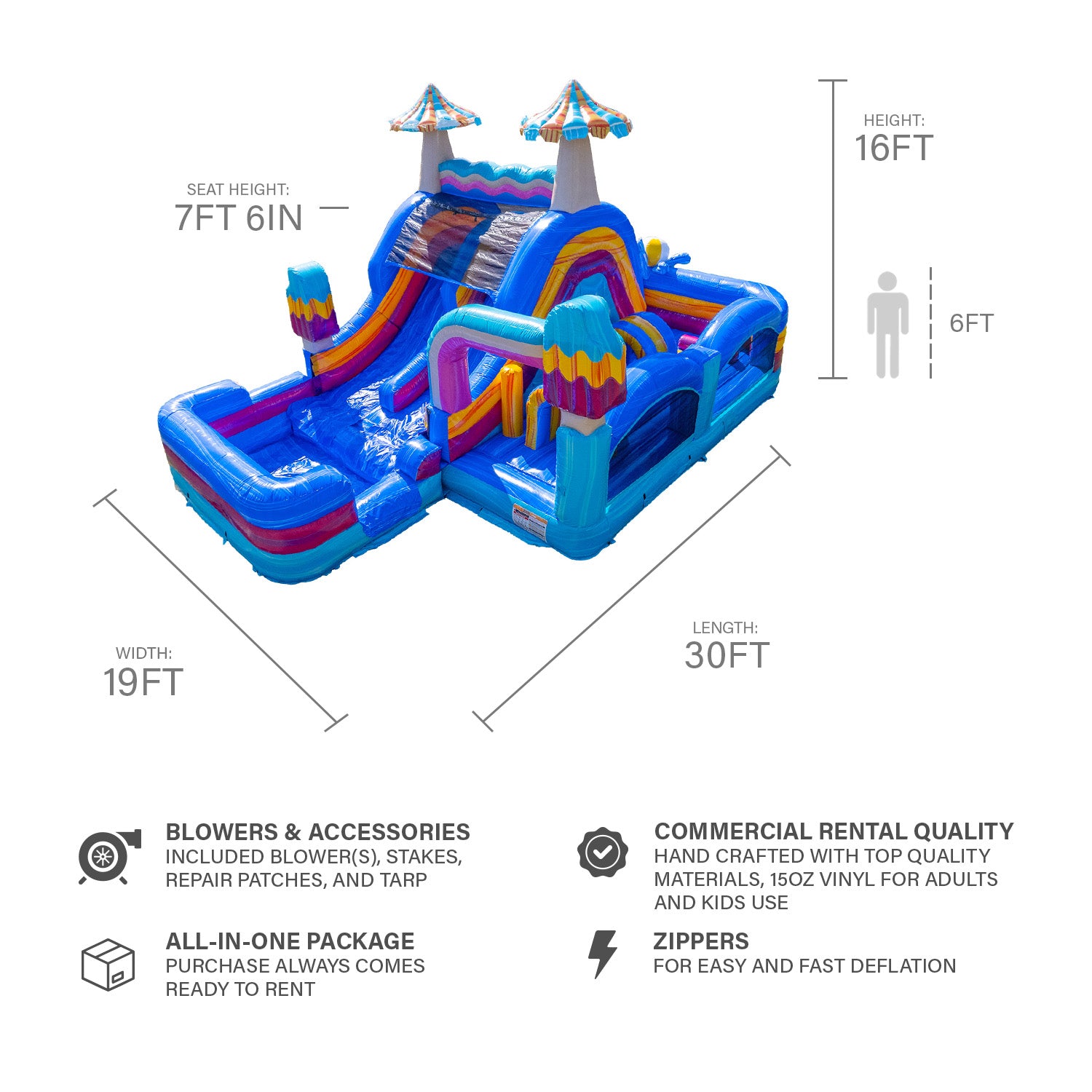 POOL PARTY U-TURN WET DRY OBSTACLE