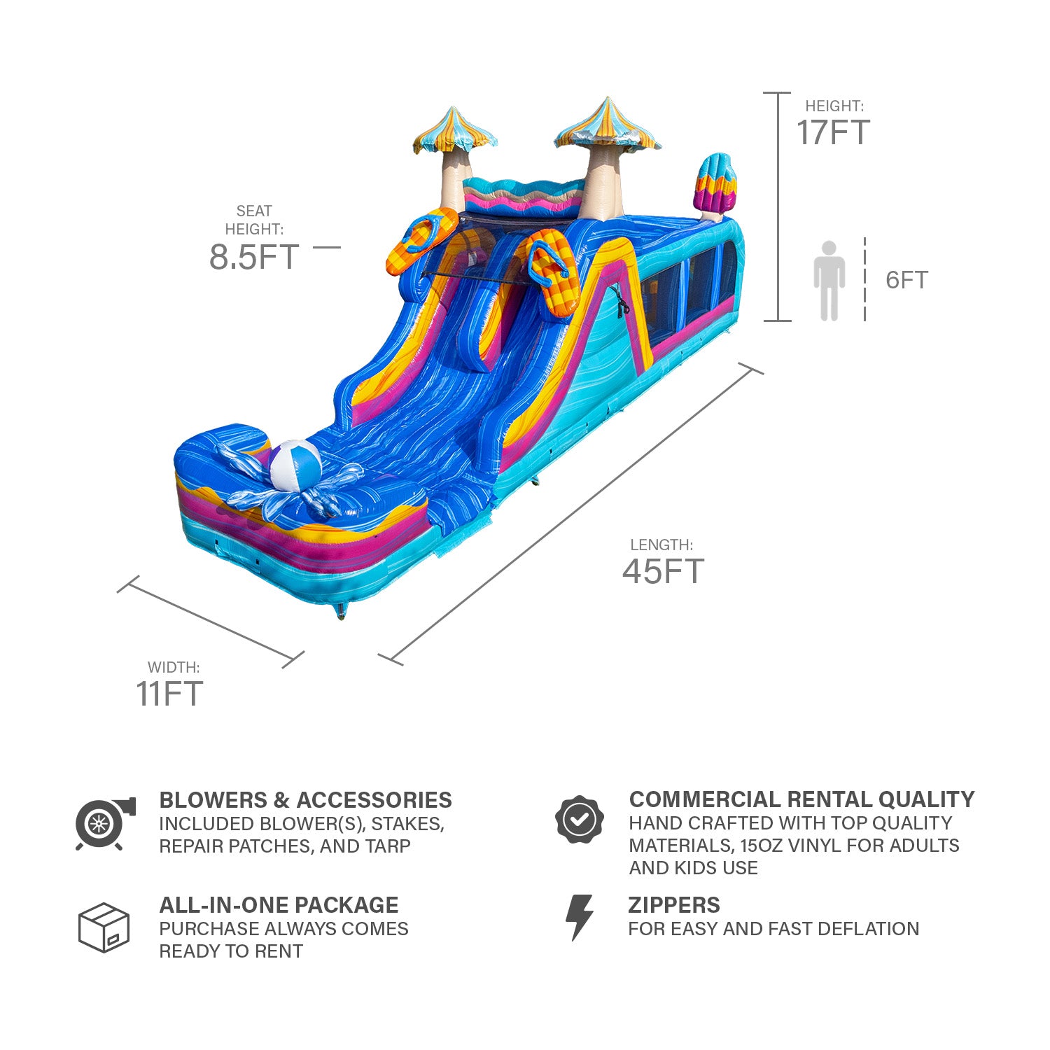 New Pool Party Wet/Dry Dual Lane Obstacle: Splash into Joy