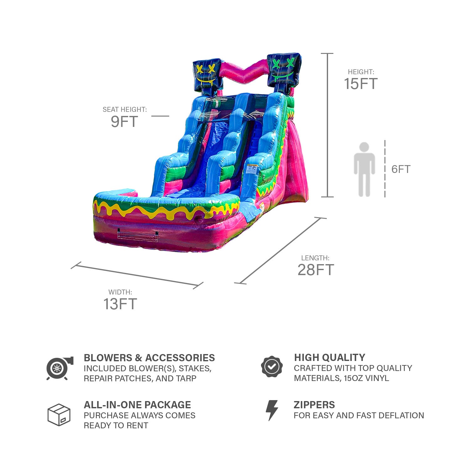 LEVEL UP 15 FT SLIDE
