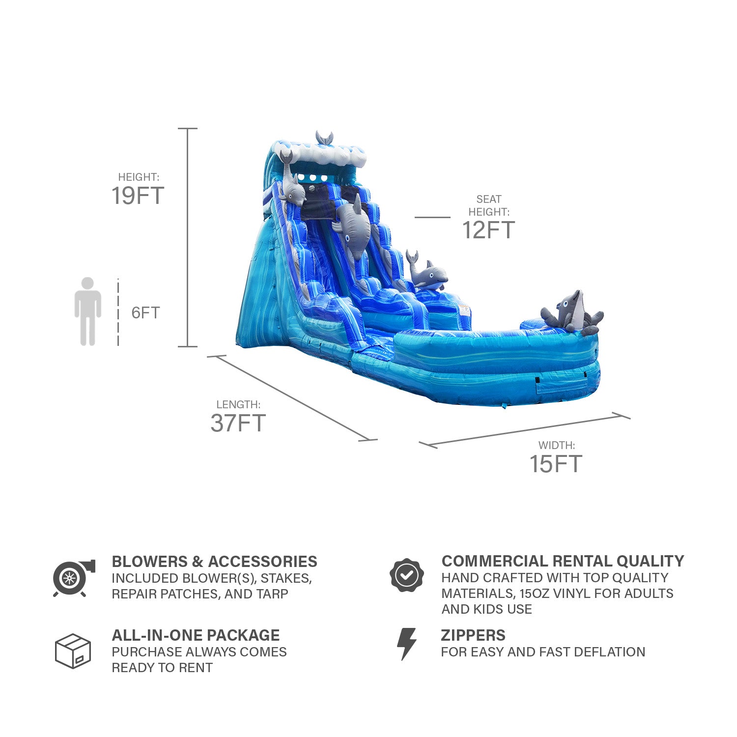 DOLPHINS 19 FT SLIDE