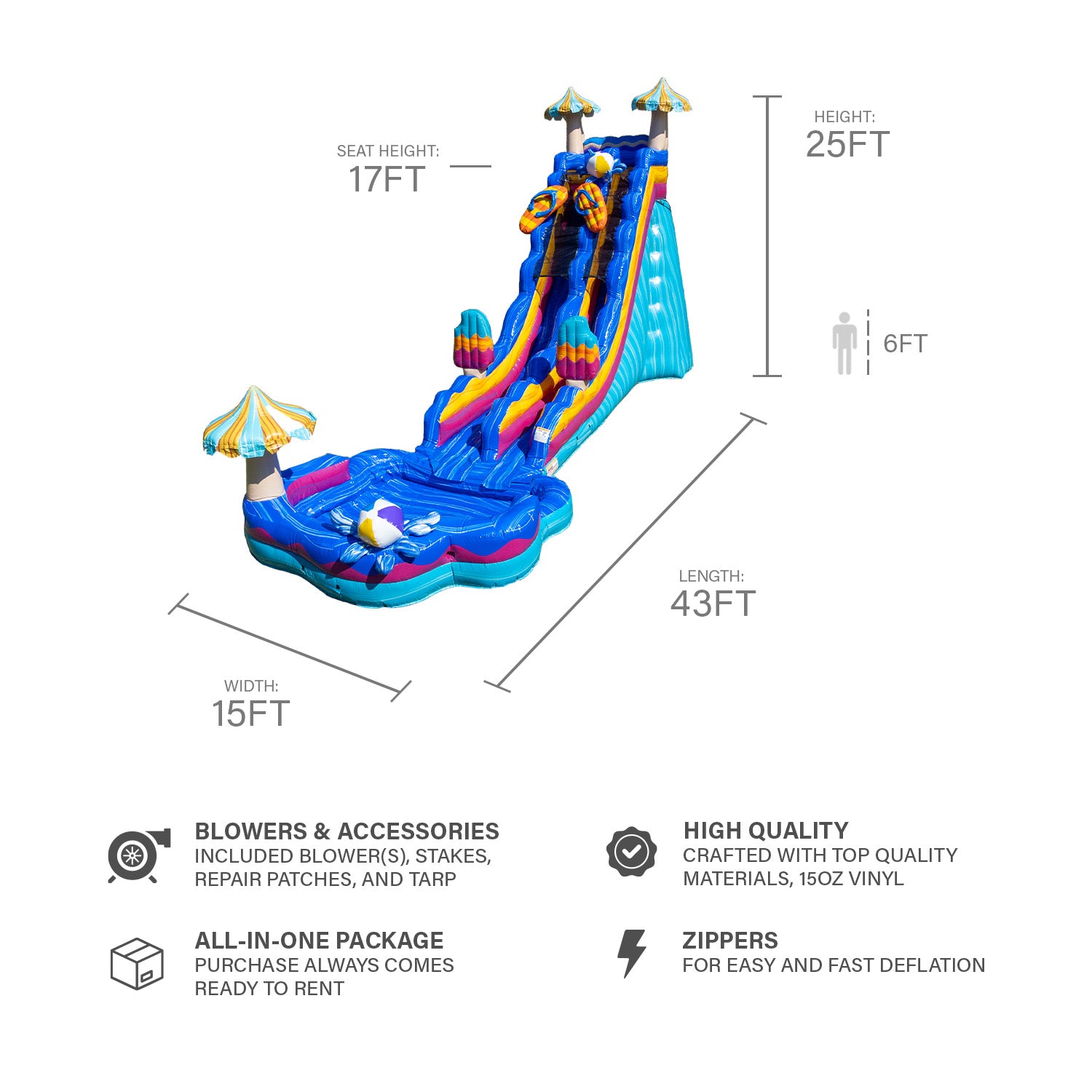 POOL PARTY 25 FT SLIDE
