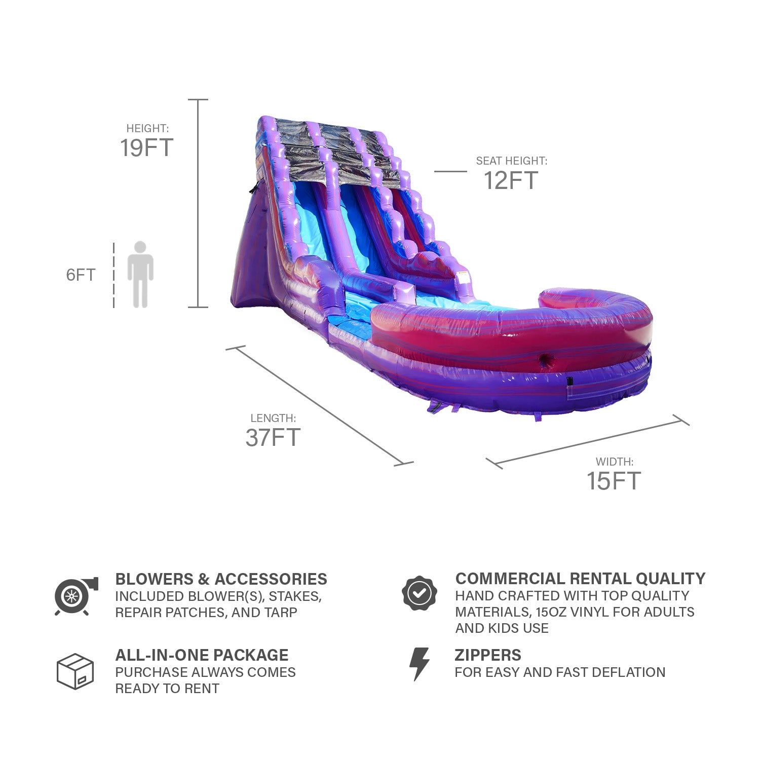 PURPLISH 19 FT DUAL LANE SLIDE