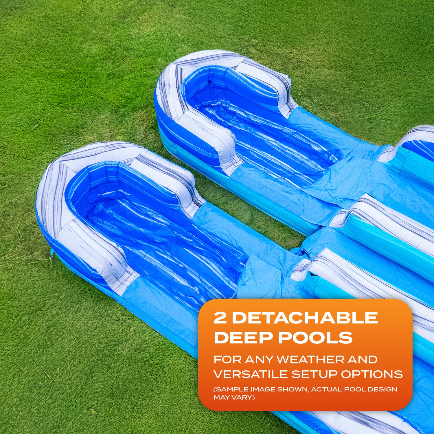 OCEAN BLUE 19 FT DUAL LANE DOUBLE POOL SLIDE