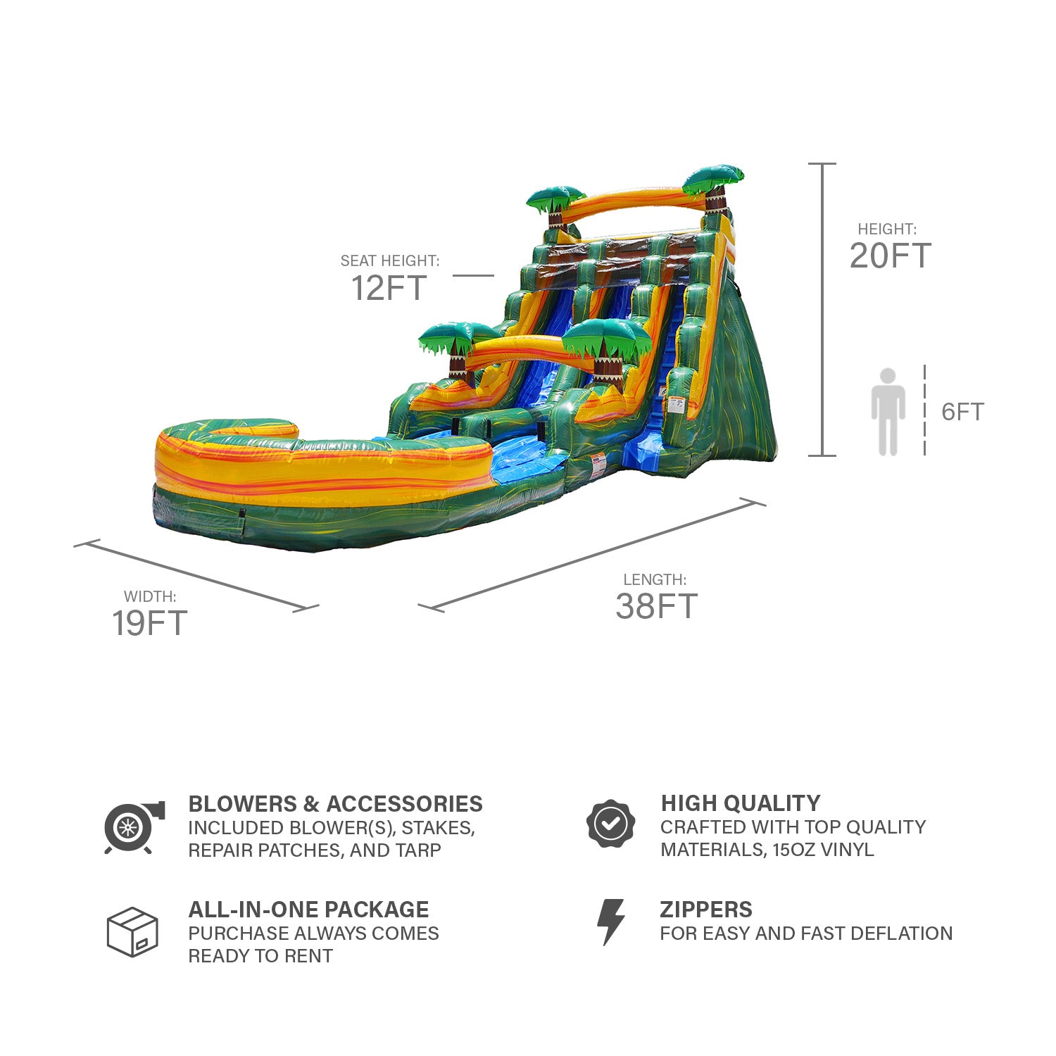 CALI PALMS 20 FT DUAL LANE SLIDE