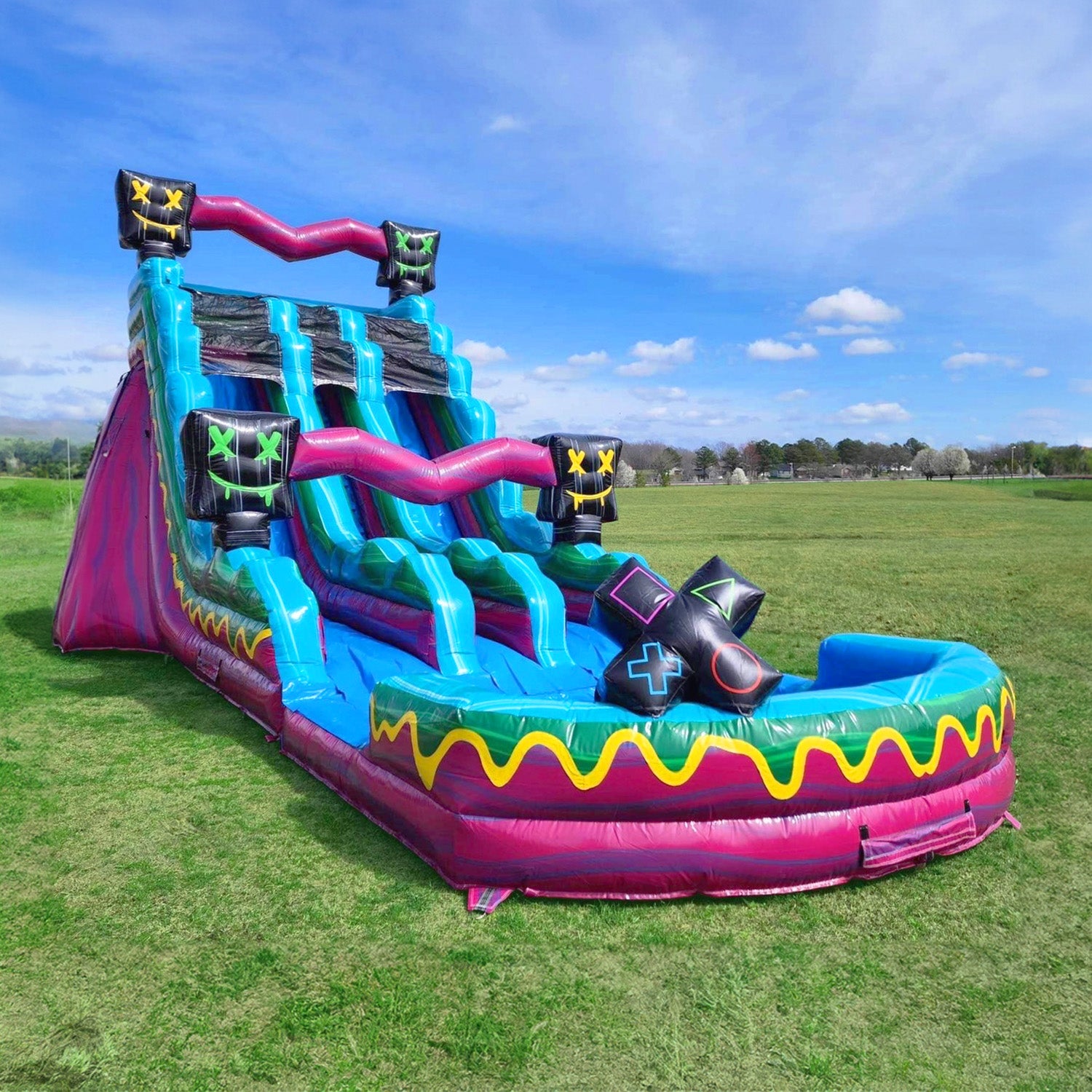 LEVEL UP 20 FT DUAL LANE SLIDE - CENTER STAIRS