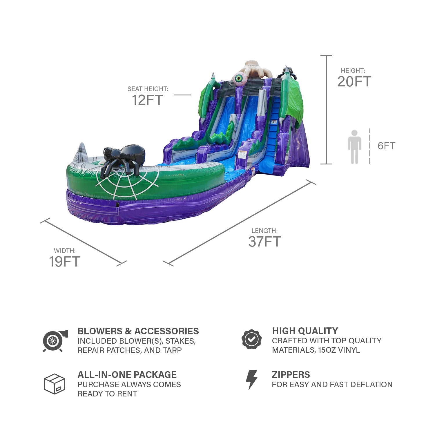 MONSTER DRAGON 20 FT DUAL LANE SLIDE