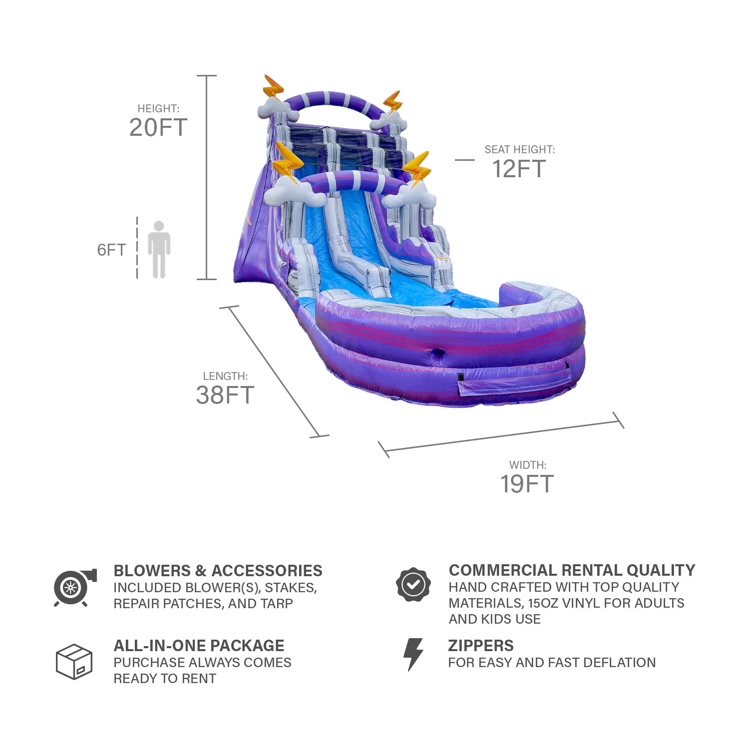 THUNDER 20 FT DUAL LANE SLIDE