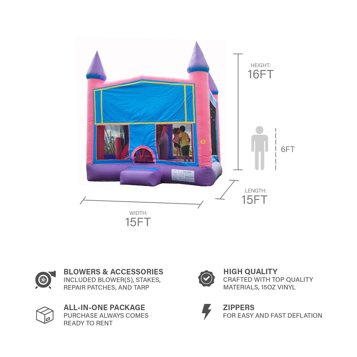 Princess 6 in 1 15x15 Mega Combo: Royalty of Fun with JumpOrange!